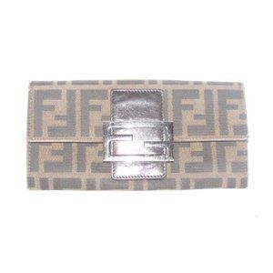 Fendi Tobacco Zucca Large 'F' Print Continental